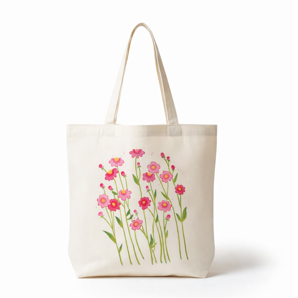 Blush Wildflower Tote Bag